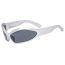 Fashion Silver Frame Gray Piece Irregular Shaped Sunglasses
