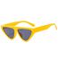 Fashion Yellow Frame Gray Film Ac Triangle Sunglasses
