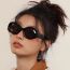 Fashion Rose Red Frame Gray Film Cat Eye Rice Stud Sunglasses
