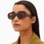 Fashion Beige Frame Gray Piece Cat Eye Rice Stud Sunglasses