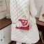 Fashion Red Diamond Crown Three-dimensional Flower Princess Cotton And Linen Flap Crossbody Bag