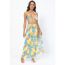 Fashion Rose Leaves Mesh Printed Split Swimsuit Bikini Slit Skirt Three-piece Set
