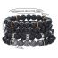 Fashion Black Geometric Beaded Multi-layer Bracelet For Men