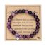 Fashion Purple Agate Geometric Natural Stone Beaded Love Bracelet