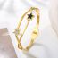 Fashion Gold Titanium Steel Oil-drip Shell Five-pointed Star Buckle Spring Bracelet