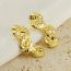 Fashion Gold Stainless Steel Lava Stud Earrings