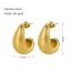 Fashion Gold Stainless Steel Gold-plated Geometric Line Curved Earrings