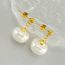 Fashion Gold Stainless Steel Pearl Geometric Earrings