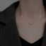 Fashion 19# Necklace-silver Drop Circle Titanium Steel Diamond Geometric Y-shaped Necklace