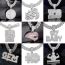 Fashion Silver Gfm Necklace Pendant +001 Cuban Chain 20inch Alloy Diamond Letter Mens Necklace