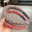 Fashion Coffee Color Wool Braided Diamond-encrusted Wide-brimmed Headband