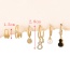 Fashion Gold Copper Inlaid Zirconium Pearl Gourd Pendant Earring Set Of 6 Pieces