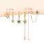 Fashion Color Copper Inlaid Zirconium Star Pendant Chain Earring Set Of 6 Pieces