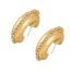 Fashion Golden 2 Copper Inlaid Zirconium C-shaped Earrings (small)