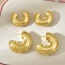 Fashion Golden 2 Copper Inlaid Zirconium C-shaped Earrings (small)