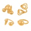 Fashion Golden 2 Copper Geometric Ball Ring