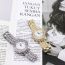 Fashion Gold Watch+gold Bracelet+box Stainless Steel Diamond Round Dial Watch + Bracelet