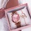 Fashion White Watch+bracelet+box Stainless Steel Diamond Round Dial Watch + Love Bracelet