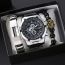 Fashion Black Watch + Bracelet 2 + Gift Box Stainless Steel Round Dial Mens Watch + Bracelet Bracelet Set