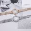 Fashion Rose Gold Watch + Rose Gold Bracelet + Box Stainless Steel Round Dial Watch + Bracelet Set