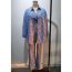 Fashion Blue Cotton Printed Vest Lapel Shirt And Trouser Suit