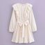 Fashion White Cotton Ruffled Lace-up Skirt