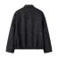 Fashion Black Sequin Stand Collar Jacket
