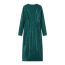 Fashion Green Sequined Long-sleeved V-neck Knee-length Dress