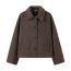 Fashion Brown Lapel Buttoned Jacket