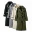 Fashion Grey Colorblock Lapel Lace-up Coat