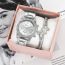 Fashion Gold Watch+bracelet+box/3pcs Stainless Steel Diamond Round Dial Watch + Bracelet Set