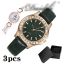 Fashion Brown Watch+bracelet+gift Box Stainless Steel Round Dial Watch + Bracelet Set