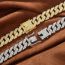 Fashion Gold 14mm Bar Cuban Chain Geometric Diamond-shaped Rhombus Chain Necklace For Men
