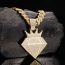 Fashion Gold Diamond Necklace Pendant +001 Cuban Chain 20inch Alloy Diamond Mens Necklace