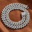 Fashion Silver Bar Cuban Chain Geometric Diamond Chain Necklace For Men
