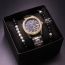 Fashion Black Dial Watch + Silver Bracelet 2 + Box Stainless Steel Round Watch Beaded Bracelet Mens Set