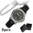 Fashion White Face Black Strap Watch Stainless Steel Round Watch
