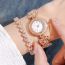 Fashion Rose Gold Watch Stainless Steel Diamond Round Watch