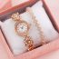 Fashion Rose Gold Watch Stainless Steel Diamond Round Watch