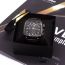 Fashion Engraved Gold Watch Stainless Steel Square Mens Watch