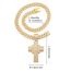 Fashion Gold Letter Necklace Pendant Alloy Diamond Cross Pendant