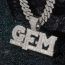 Fashion Silver Letter Necklace Pendant Alloy Diamond Letter Pendant