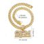 Fashion Gold Letter Necklace Pendant +001 Cuban Chain 20inch Alloy Diamond Letter Mens Necklace
