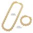 Fashion Golden Smiley Cuban Chain Alloy Diamond Smiley Necklace Bracelet Set For Men