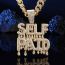 Fashion Gold Letter Necklace Letter Pendant +024 Cuban Chain 18inch Alloy Diamond Letter Mens Necklace