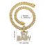Fashion Gold Letter Necklace Pendant +001 Cuban Chain 20inch Alloy Diamond Letter Mens Necklace