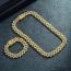 Fashion Gold Blue Diamond Cuban Chain Geometric Diamond Chain Necklace For Men