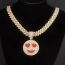 Fashion Gold Necklace Necklace Pendant +001 Cuban Chain 20inch Alloy Diamond Smiley Face Mens Necklace