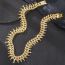 Fashion Golden Thorn Cuban Chain Geometric Diamond Chain Necklace For Men