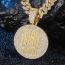 Fashion Gold Round Letter Necklace Pendant +001 Cuban Chain 20inch Alloy Diamond Medallion Mens Necklace